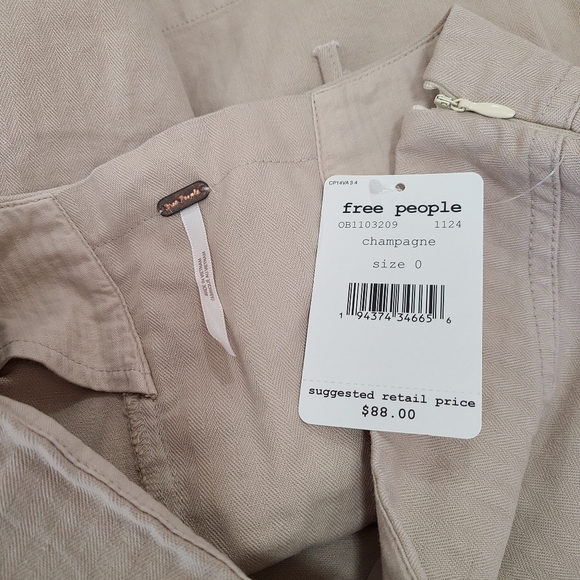 FREE PEOPLE Khaki Tie Front Mini Skirt - Picture 3 of 4